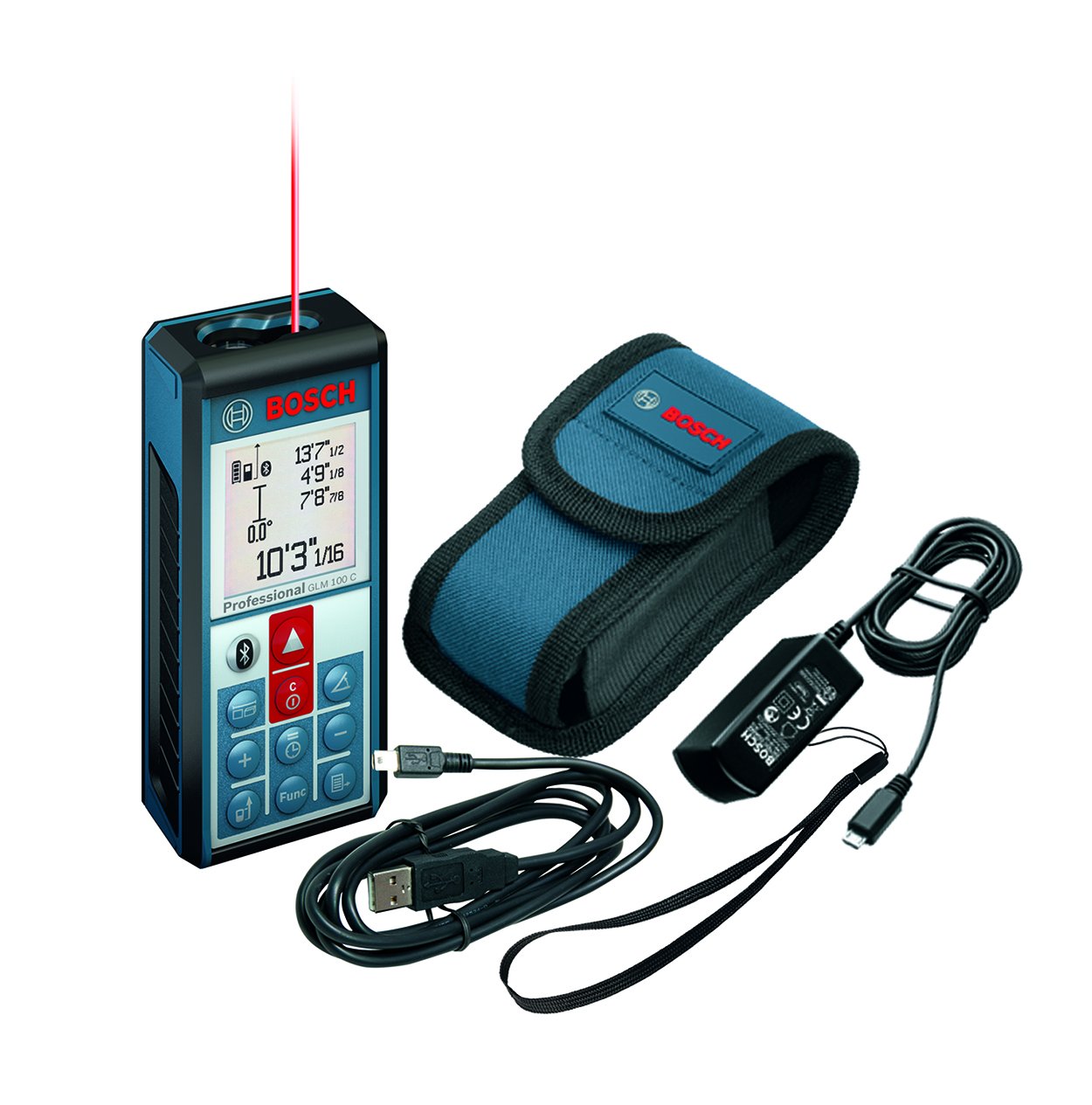 BOSCH, Bosch GLM100 C Bluetooth Enabled 330-Foot Lithium-Ion Laser Distance and Angle