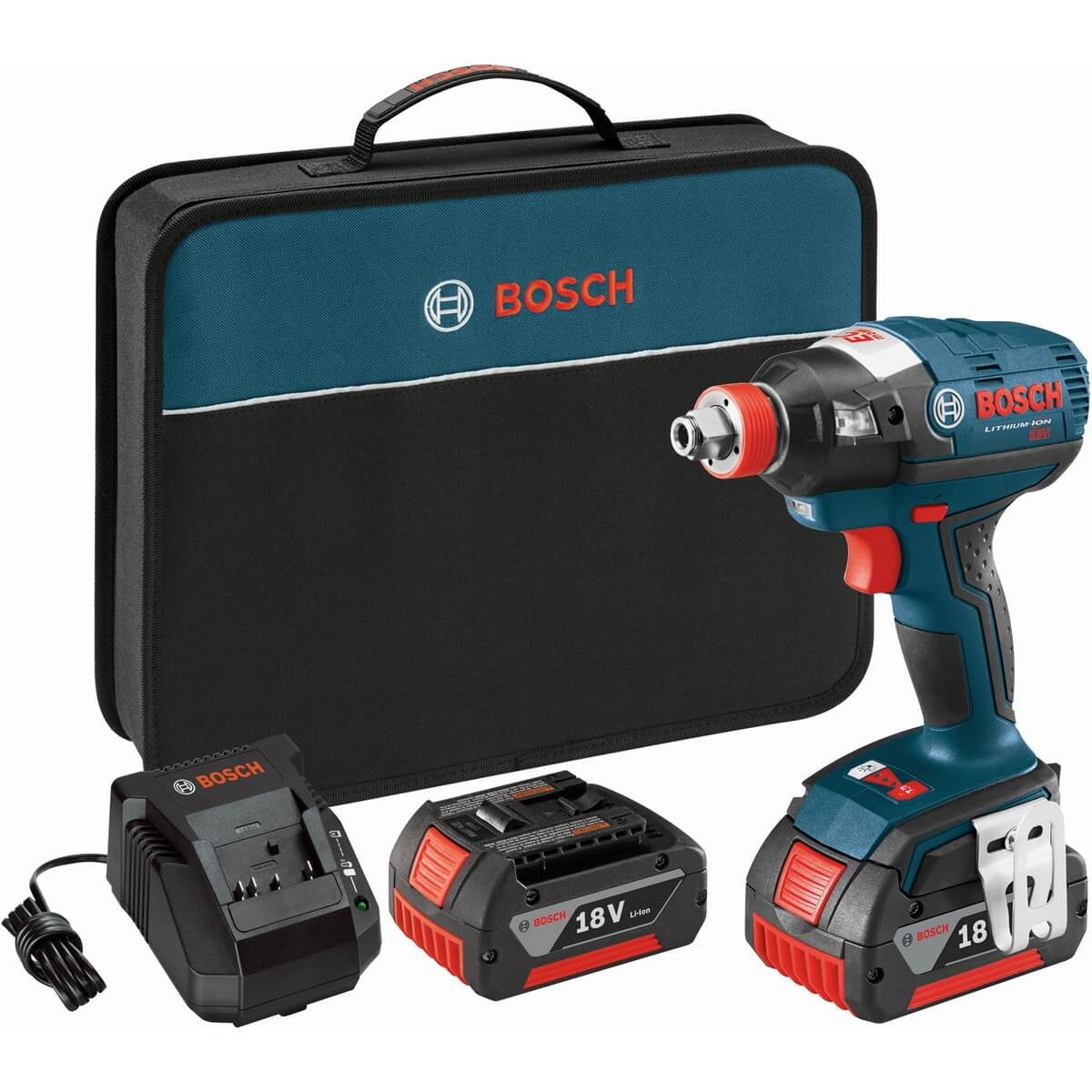 BOSCH, Bosch IDH182-01 18V Brushless Socket Ready Impact Driver with 2 Batteries, Charg