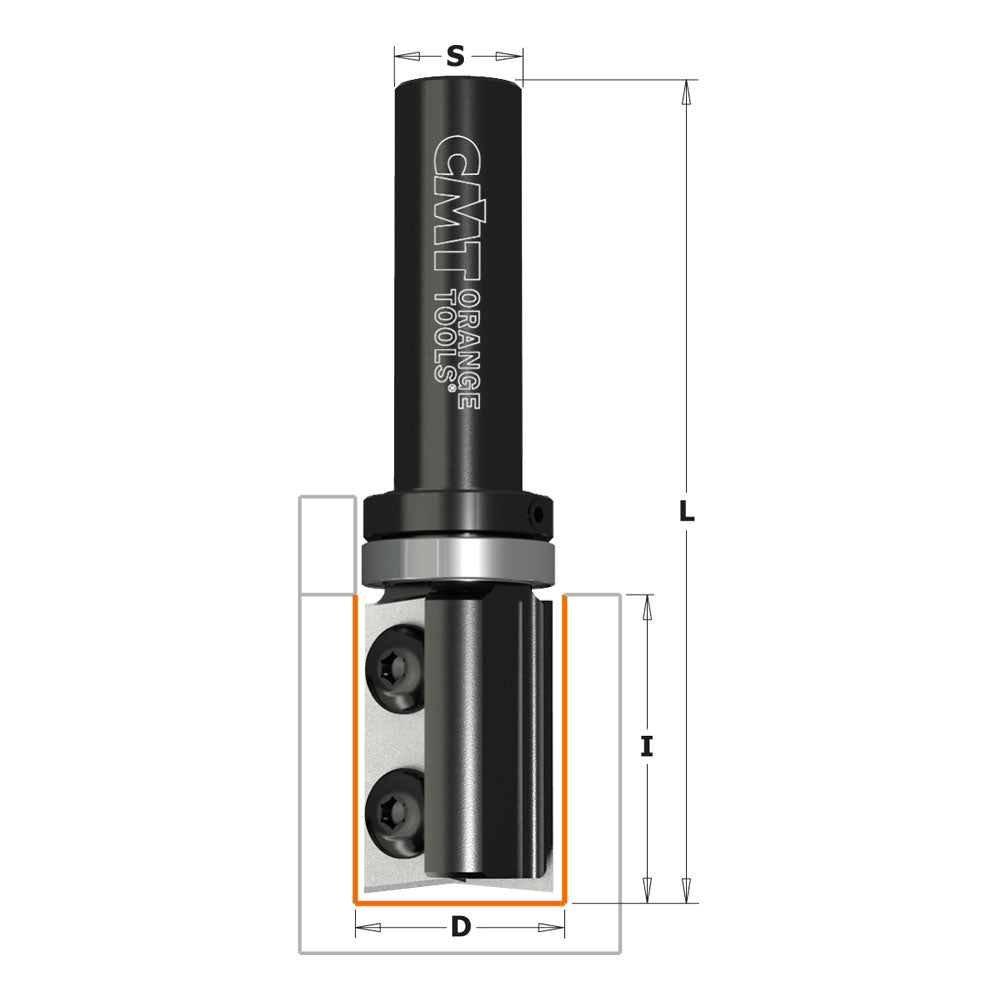 CMT, CMT 656.691.11 - 3/4" x 1-1/8" Insert Carbide Pattern Router Bit - 1/2" Shank