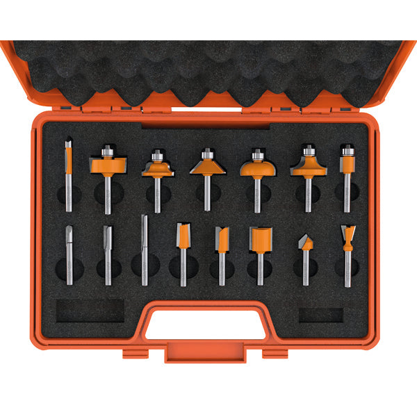 CMT, CMT 800.001.00 15-PIECE ROUTER BIT SET, 1/4-INCH SHANK