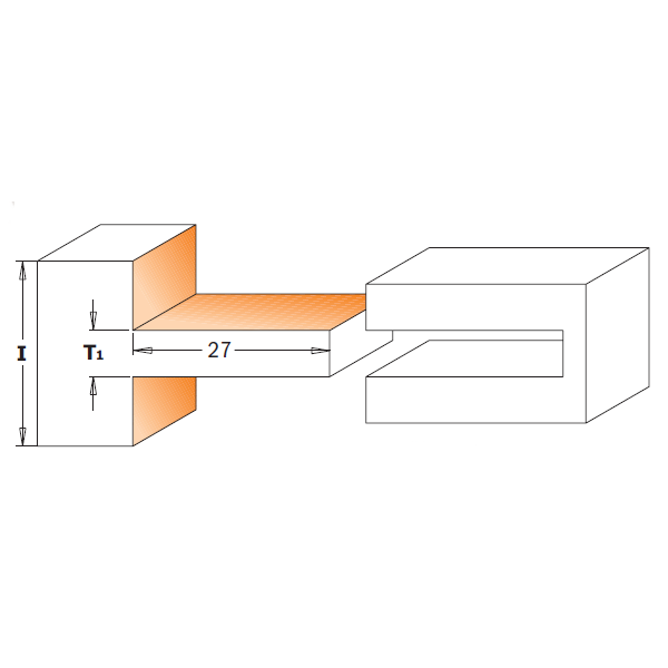 CMT, CMT 800.627.11 TENON CUTTING ROUTER BIT IN HARDWOOD CASE, 1/2-INCH SHANK, 3-INCH DIAMETER