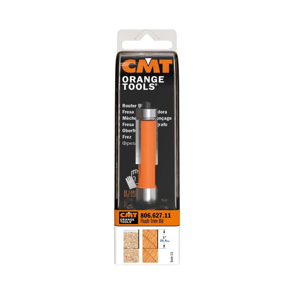 CMT, CMT 806.627.11 FLUSH TRIM BIT, 1/2-INCH SHANK, 1-INCH CUTTING LENGTH