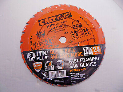 CMT, CMT P07024-X03  -  7-1/4’’ 24T FAST FRAMING Blade (3pk)