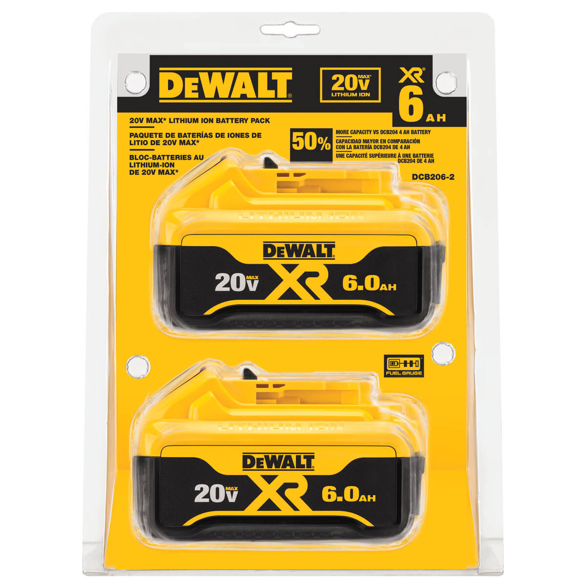DEWALT, DEWALT DCB206-2 20V MAX 6.0Ah Lithium Ion Premium Battery, 2 Pack