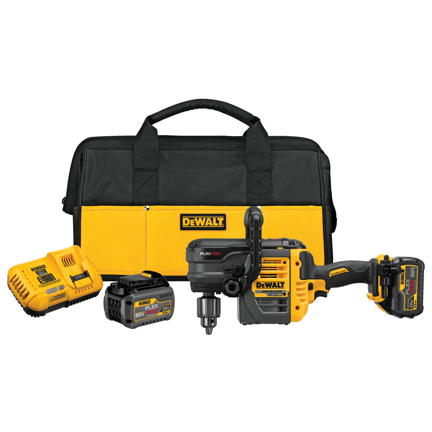 DEWALT, DEWALT DCD460T2 60V MAX 2 Battery FLEXVOLT Stud Joist Drill Kit, 1/2"