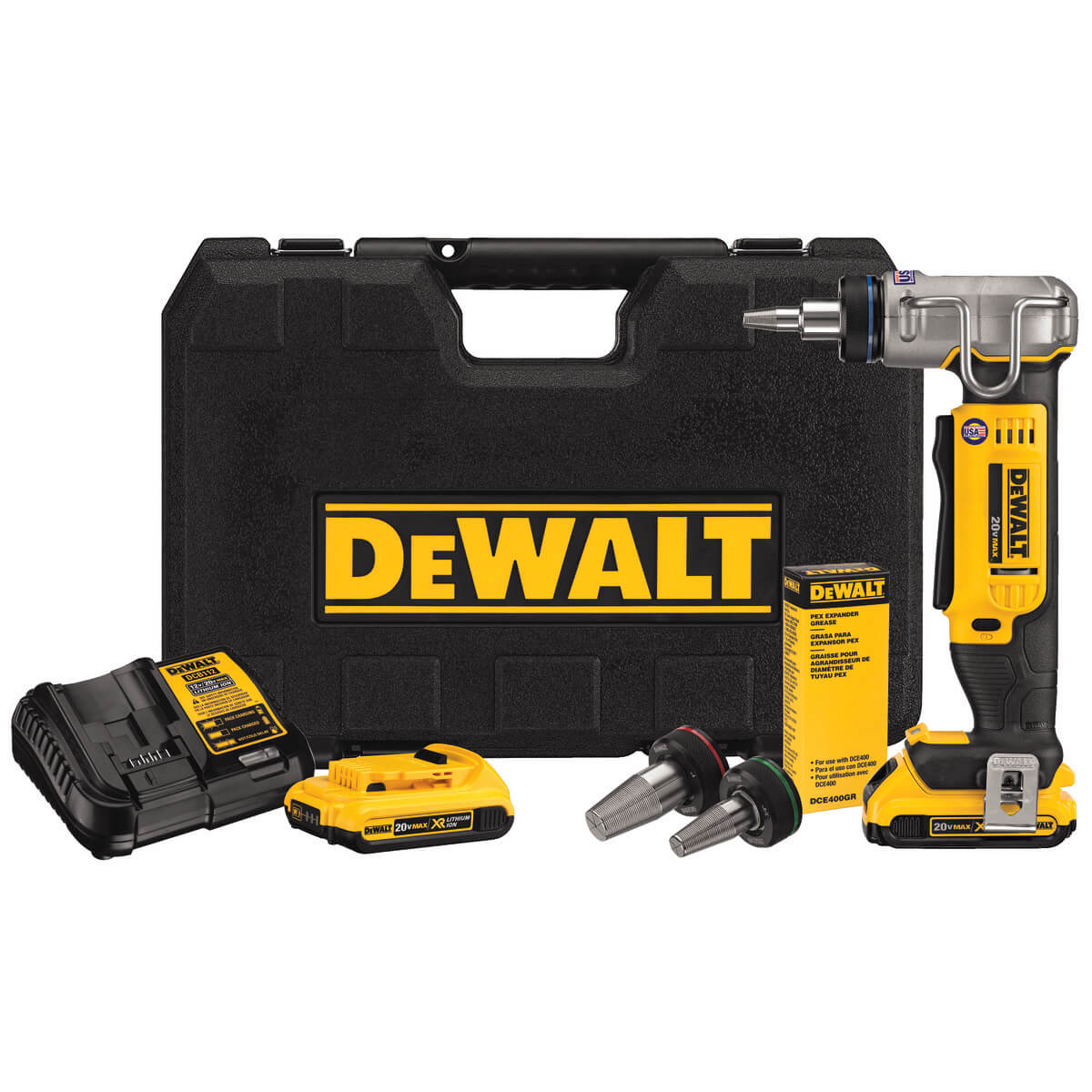 DEWALT, DEWALT DCE400D2 20V Max 1" PEX Expander Tool Kit