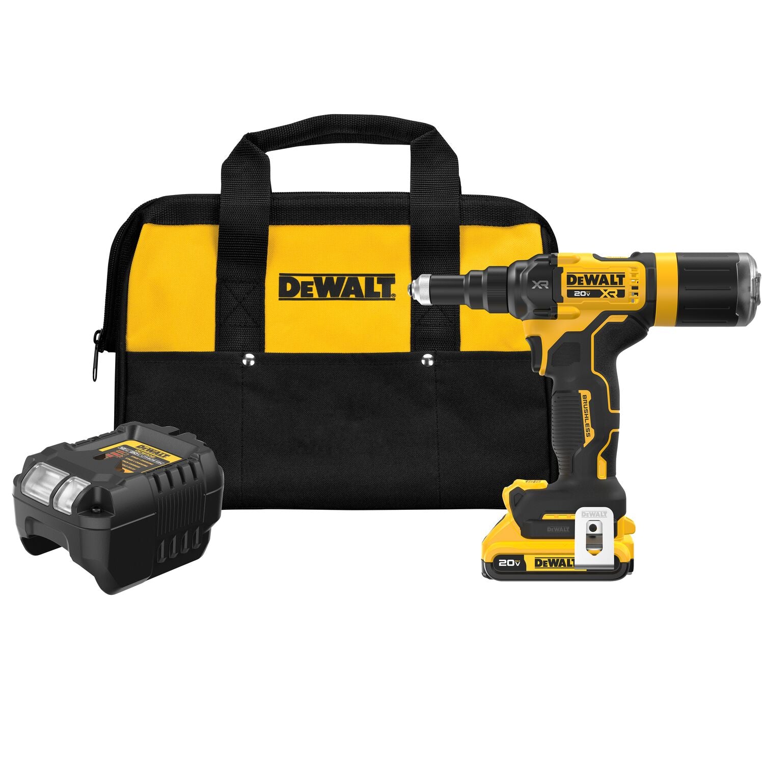 DEWALT, DEWALT DCF403D1 - 20V MAX* XR® Brushless Cordless 3/16" Rivet Tool Kit