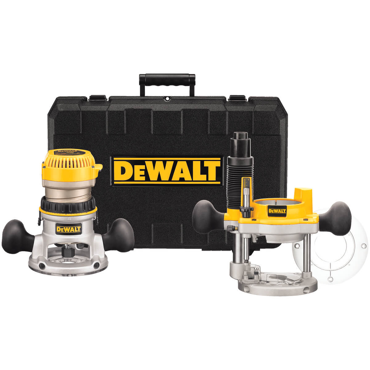 DEWALT, DEWALT DW618PK 2-1/4 HP (MAXIMUM MOTOR HP) EVS FIXED BASE / PLUNGE ROUTER COMBO KIT W/ SOFT START