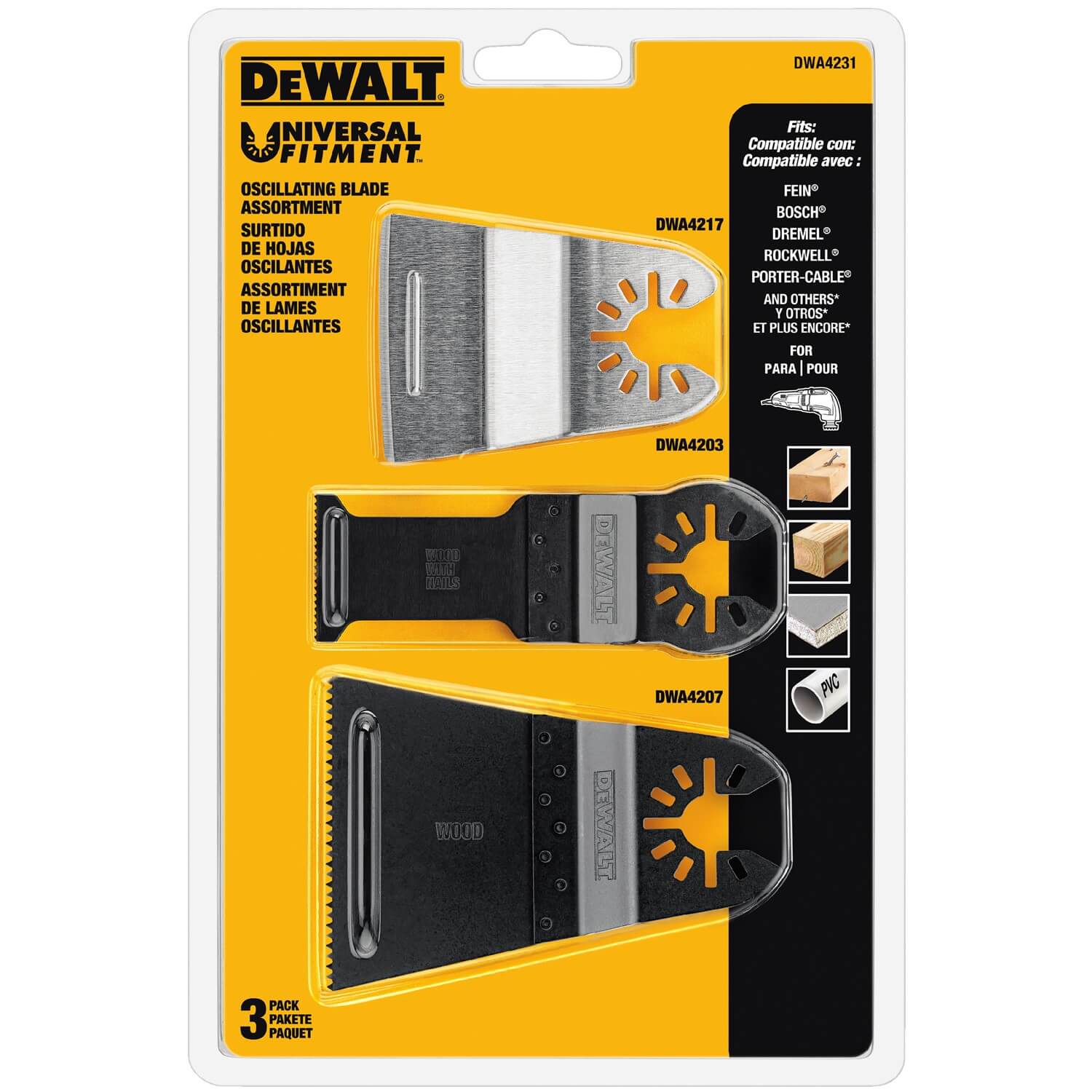 DEWALT, DEWALT DWA4231 OSCILLATING 3-PC. SCR PLNG CUT WIDE CUT