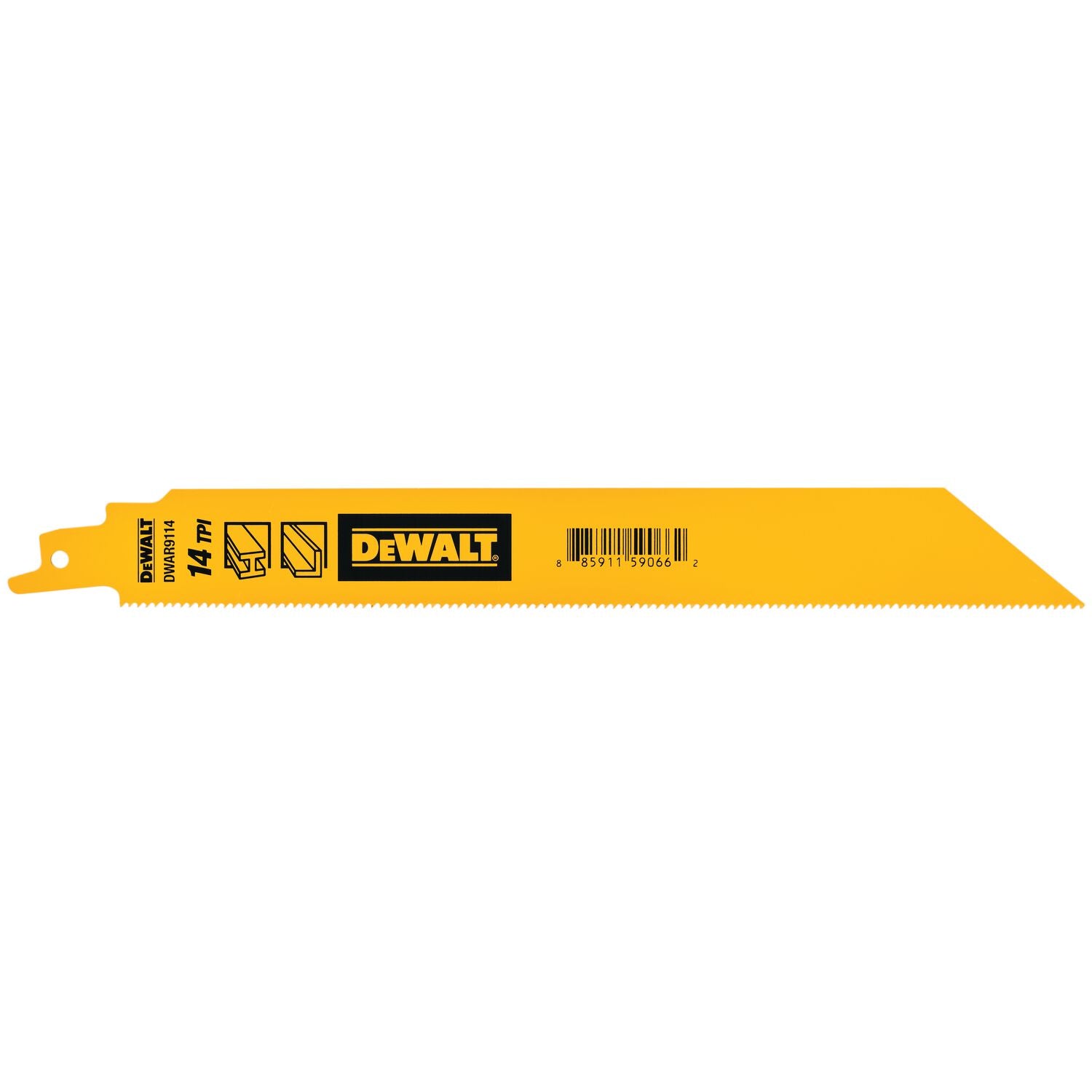 DEWALT, DEWALT DWAR9114 - 5-Pack 9-in 14-TPI Metal Cutting Reciprocating Saw Blade