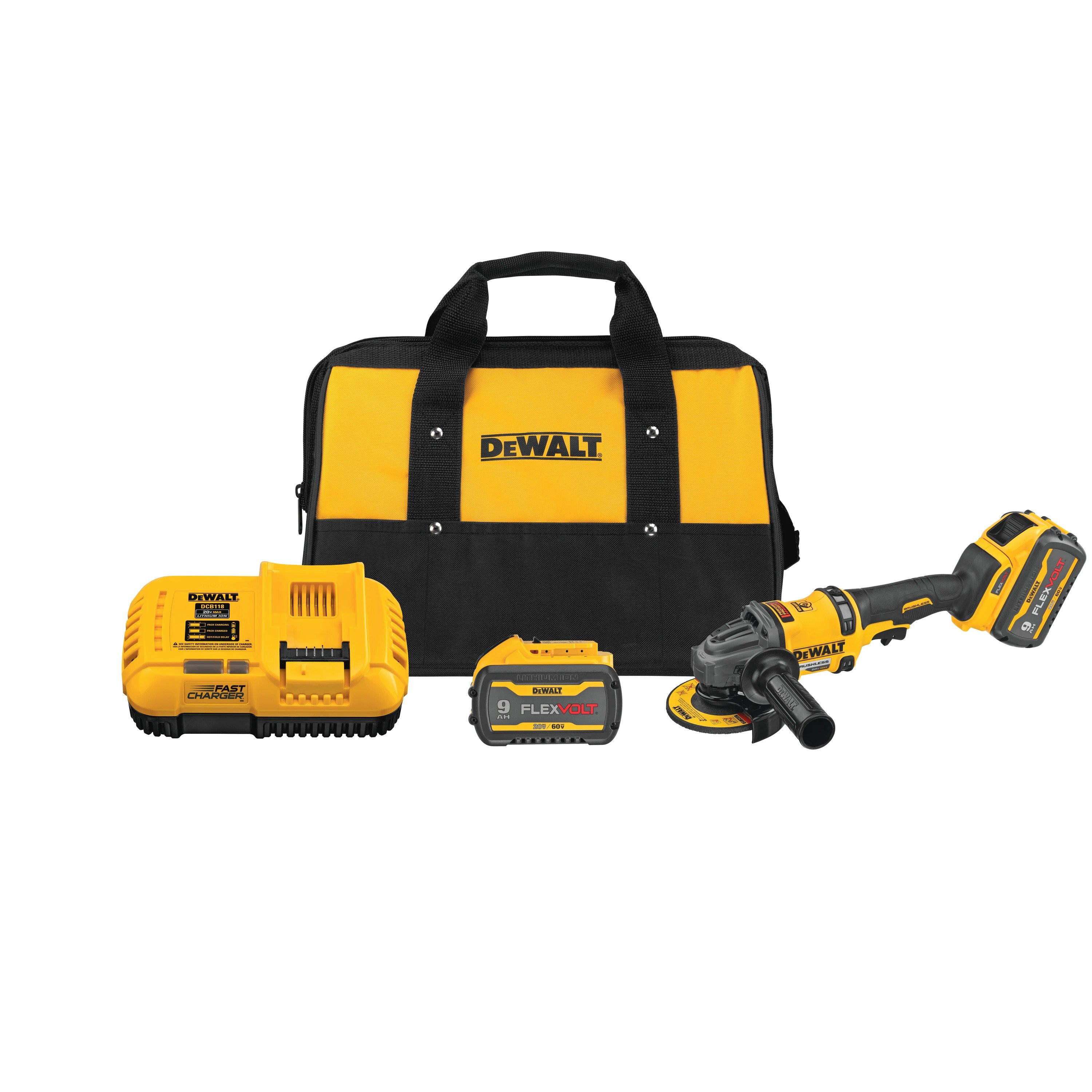 DEWALT, DeWalt DCG418X2  -  Gen 2 - 60V BRUSHLESS 4-1/2"-6" GRINDER KIT (2 - DCB609)