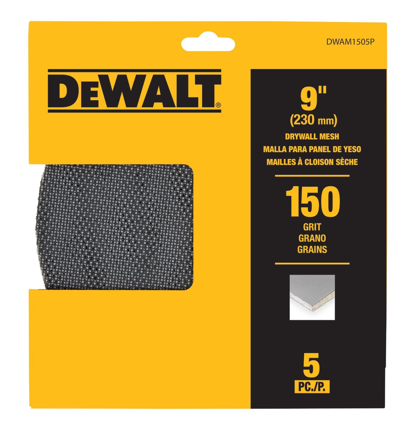 DEWALT, DeWalt DWAM1505P  -  9IN MESH 5 PACK 150G