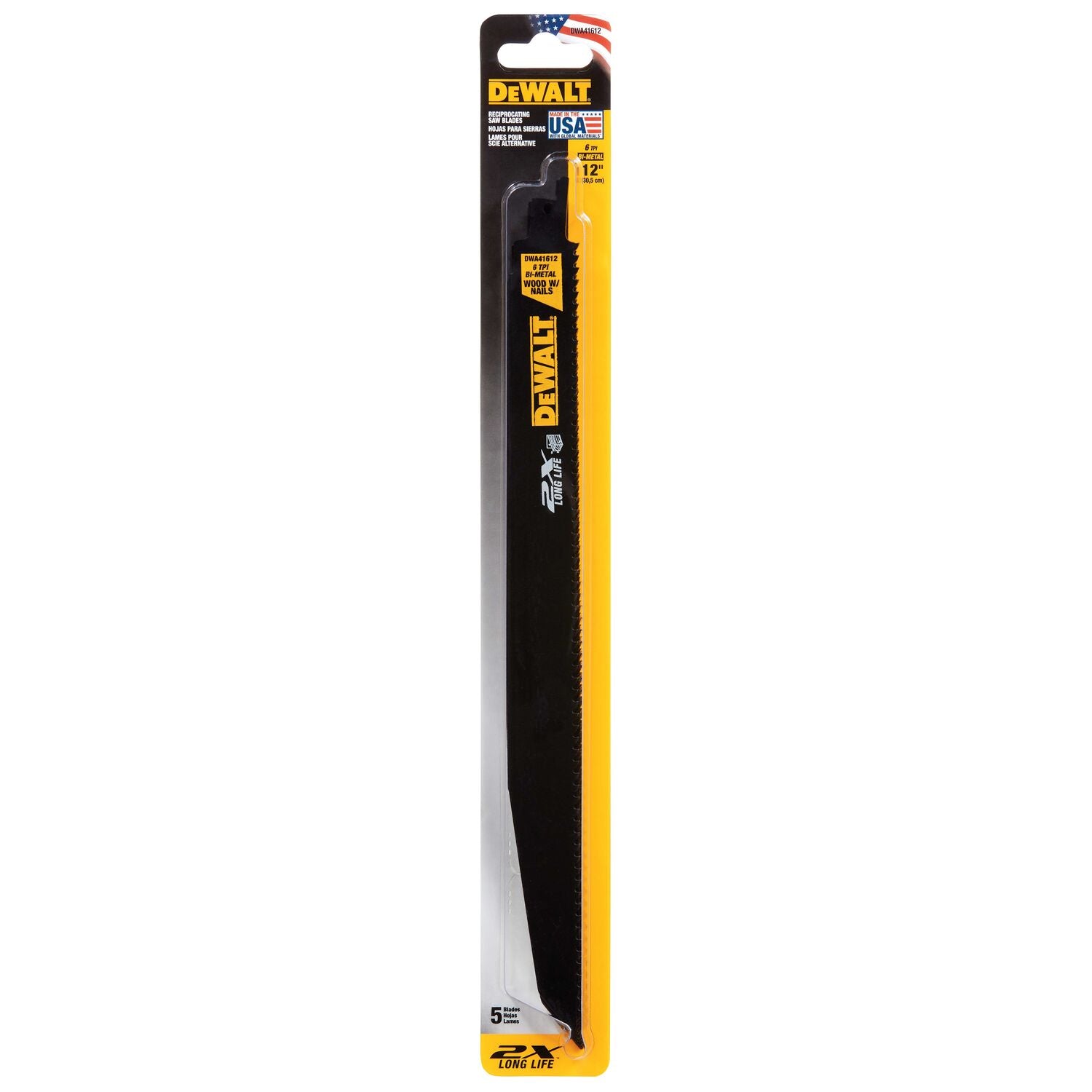 DEWALT, Dewalt DWA41612 - 2X Long Life Wood Cutting Reciprocating Saw Blades