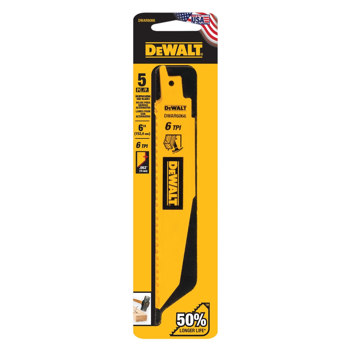 DEWALT, Dewalt DWAR6066 DEMOLITION BIMETAL RECIPROCATING SAW BLADES