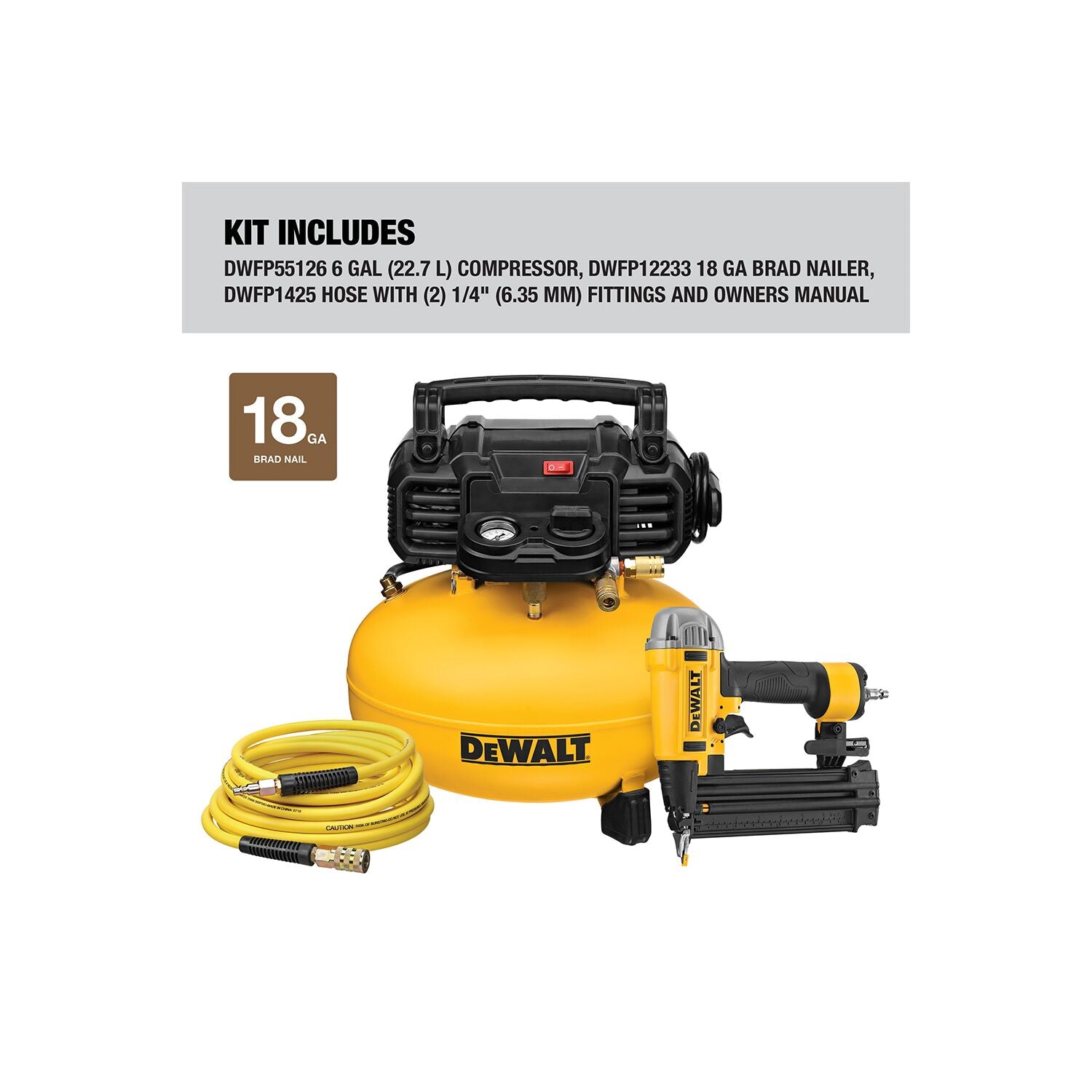 DEWALT, Dewalt DWFP1KIT Nailer and Compressor Combo Kit