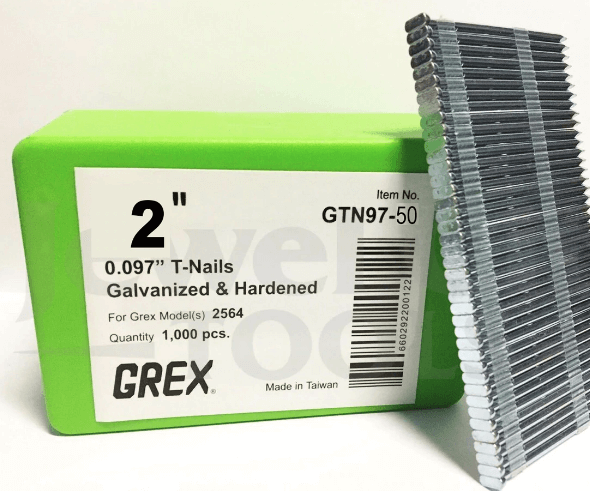GREX, Grex GTN97-50 - 2"x0.097" GALVANIZED & HEAT-TREATED T-NAILS