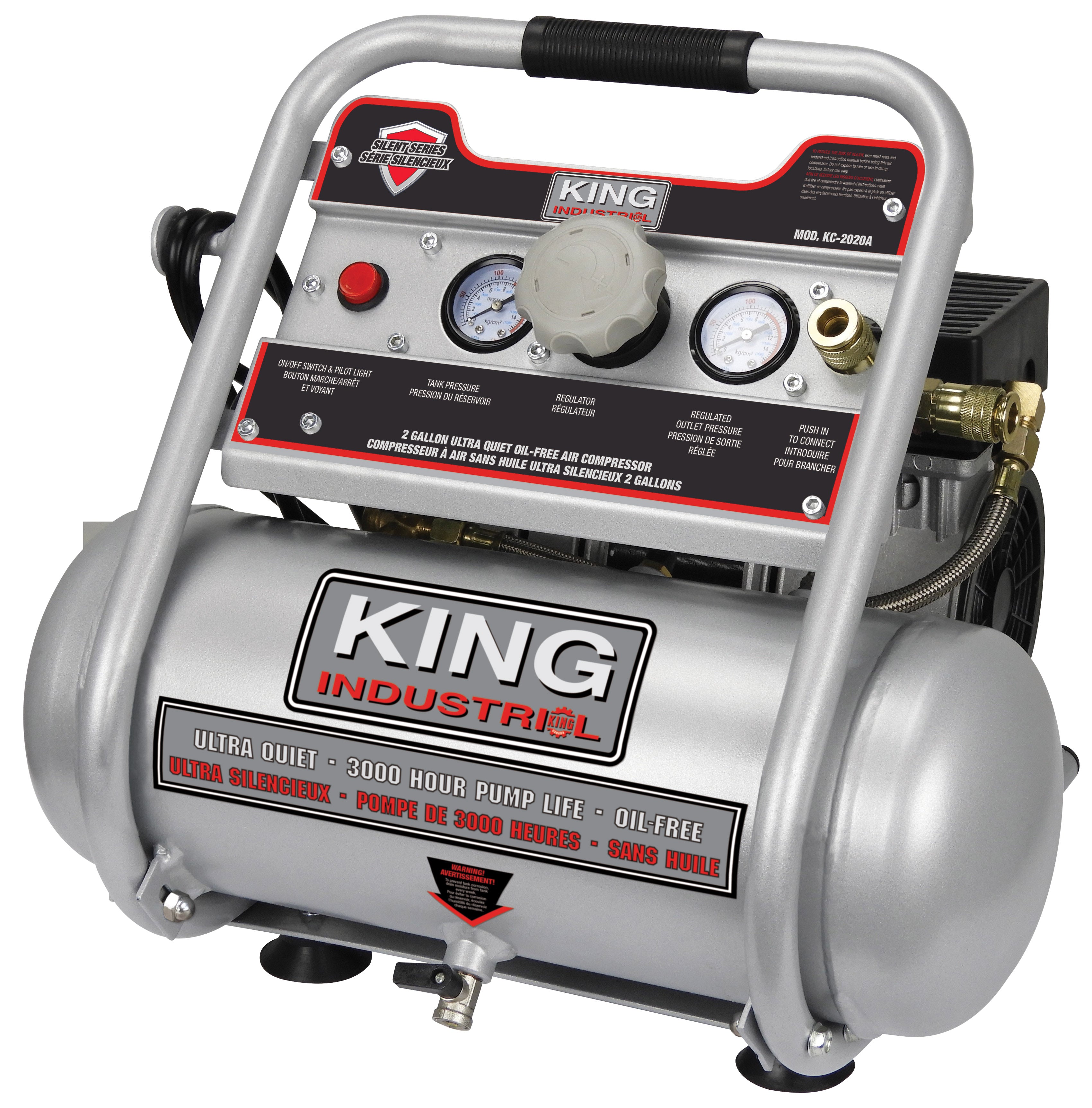 KING CANADA, KING CANADA KC-2020A  -  2 GALLON OIL-FREE AIR COMPRESSOR