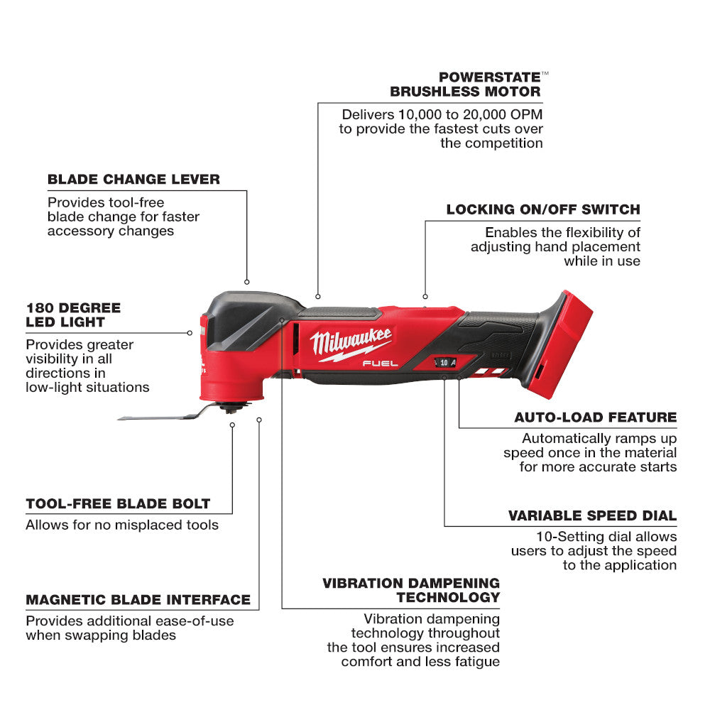 MILWAUKEE, Milwaukee 2836-21 -  M18 Fuel Oscillating Tool - Kit