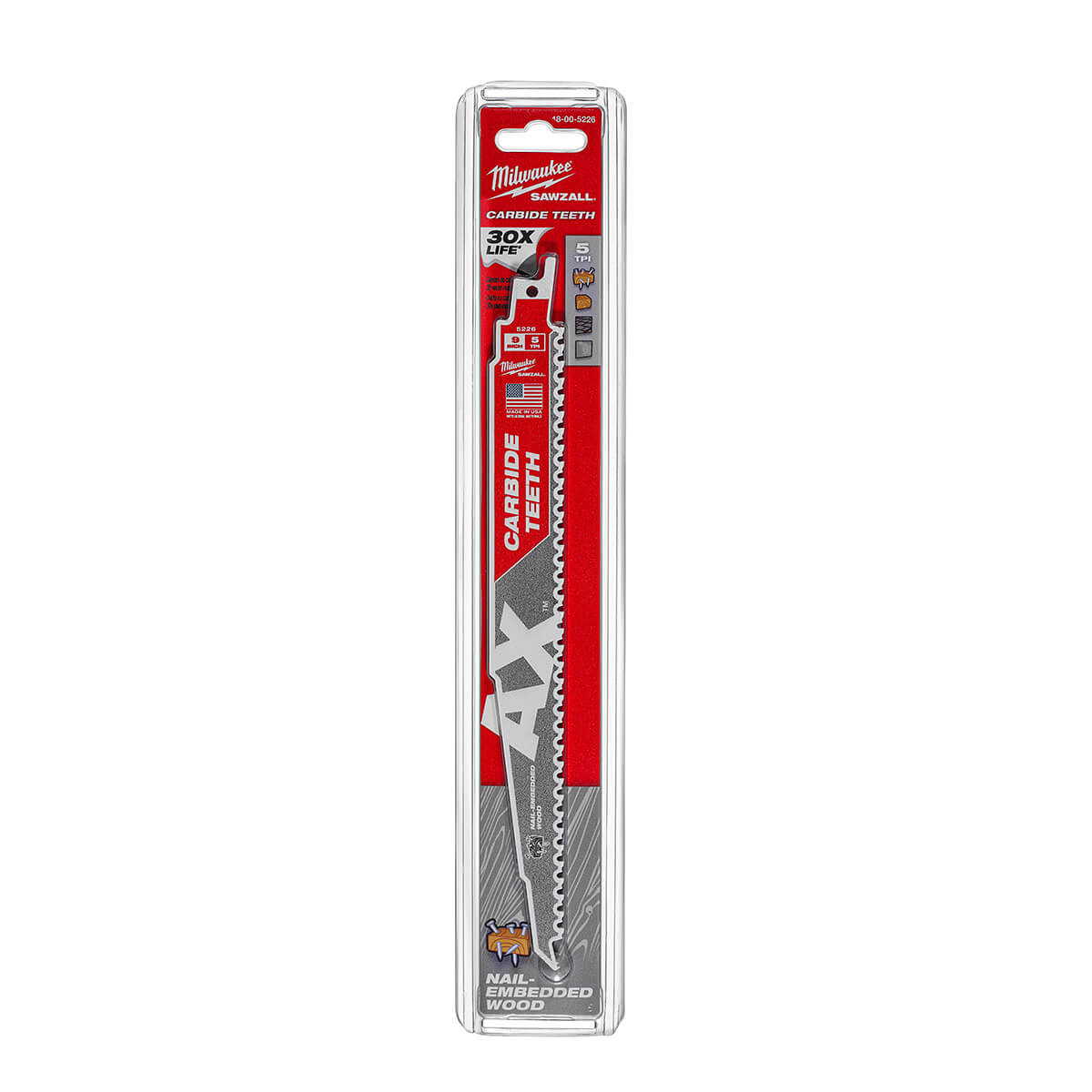 MILWAUKEE, Milwaukee 48-00-5226 SAWZALL® The AX™ with Carbide Teeth Saw Blade