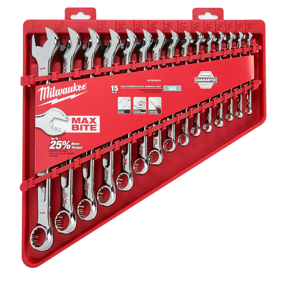 MILWAUKEE, Milwaukee 48-22-9415 -  15pc Combination Wrench Set - SAE