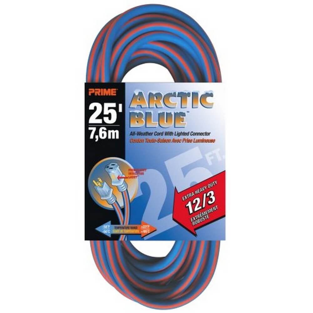 PRIME, Prime LT530825 - 12/3  25' Arctic Blue Ext. Cord